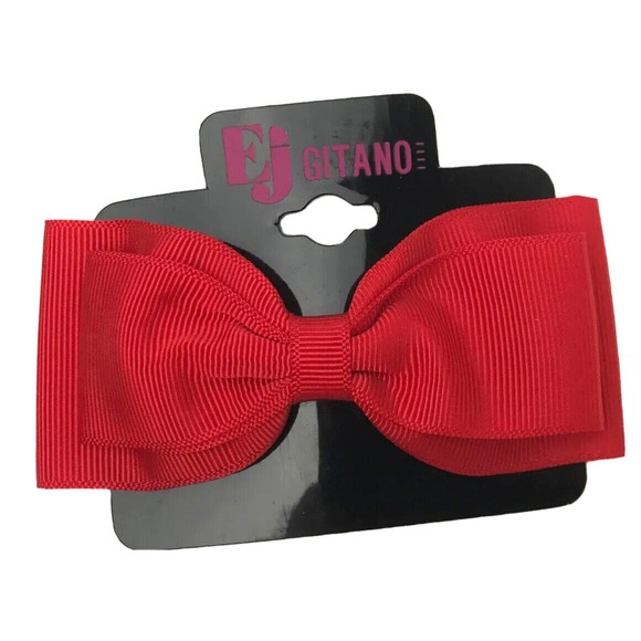 Vintage Ej Gitano Hair Bows Clips Ribbons NOS Deadstock 1980s 1990s - Picture 2 of 6